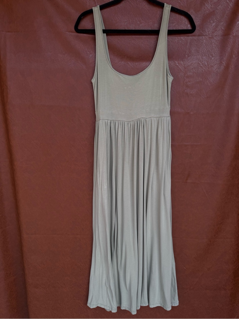 Wilfred Free Aritzia Womens S Sage Green Midi Maxi Dress Sleeveless Pockets